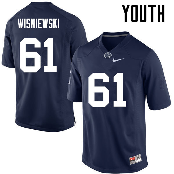 Youth Penn State Nittany Lions #61 Stefen Wisniewski College Football Jerseys-Navy - Click Image to Close